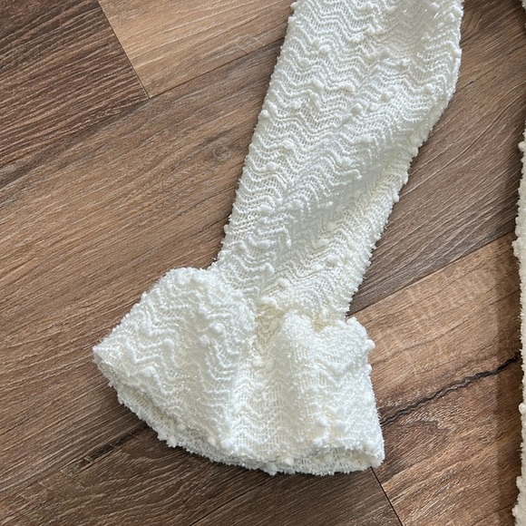 NANETTE GIRLS CREAM SPARKLE BUTTON-BOW ACCENT JACKET SIZE 6 - Picture 3 of 12